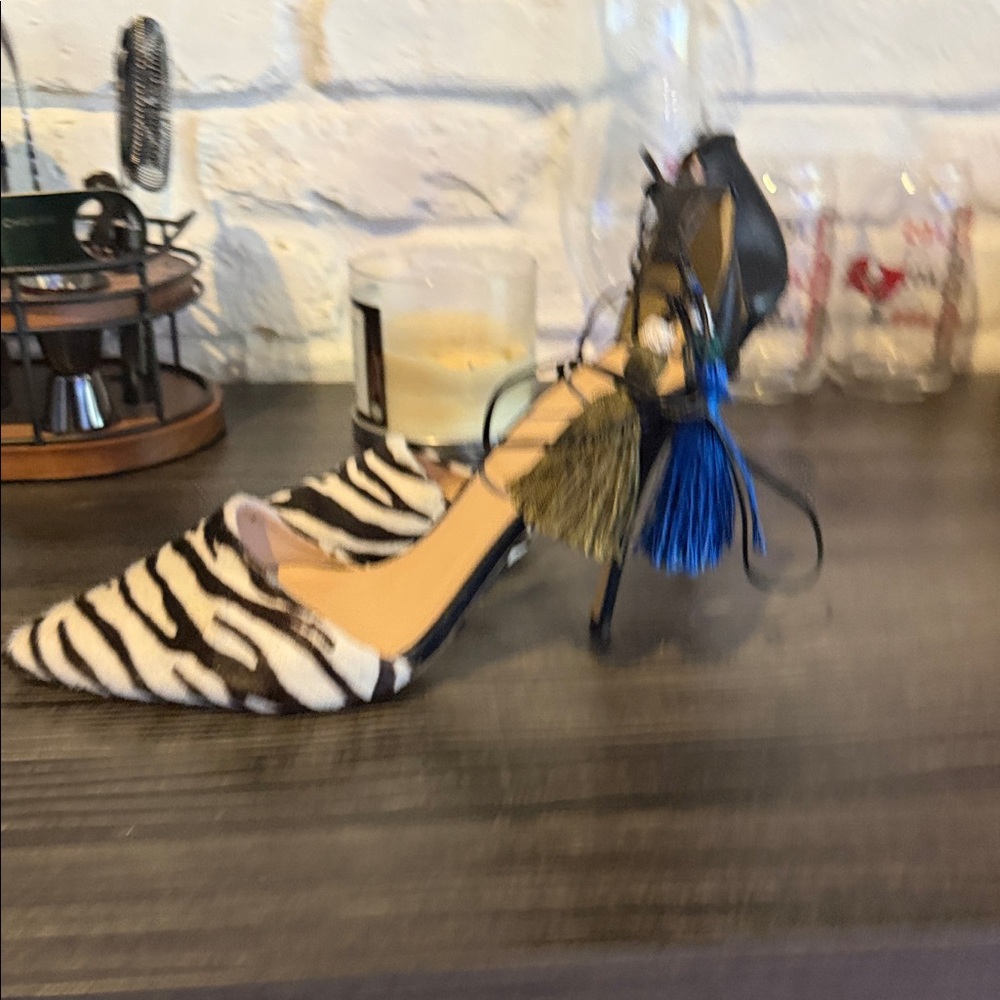J. Crew Zebra Print Women's Shoes with Tassels - Picture 3 of 10